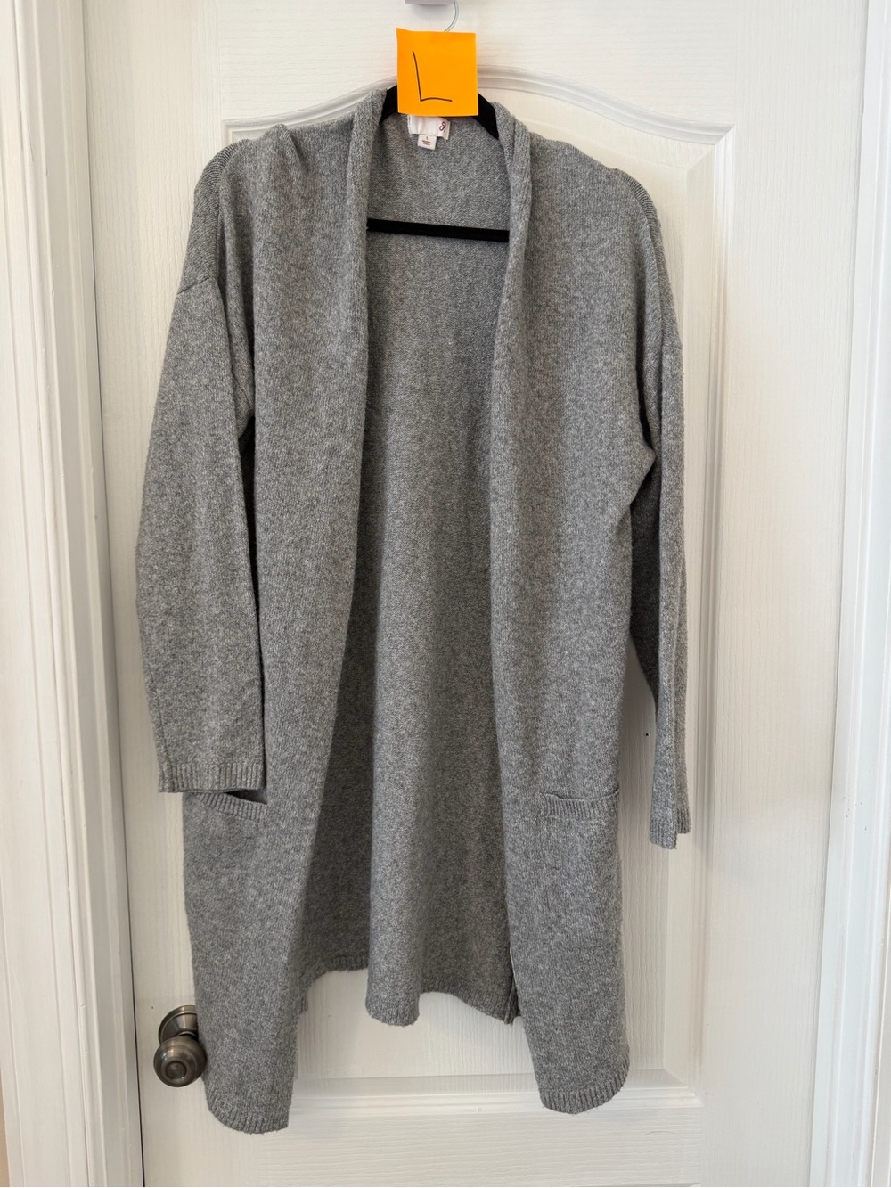 SO Gray Open-Front Long Cardigan